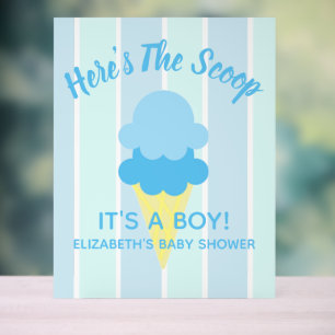 Here's The Scoop Ice Cream Summer Baby Shower Acrylic Sign