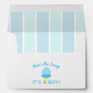 Here's The Scoop Ice Cream Summer Baby Shower Envelope