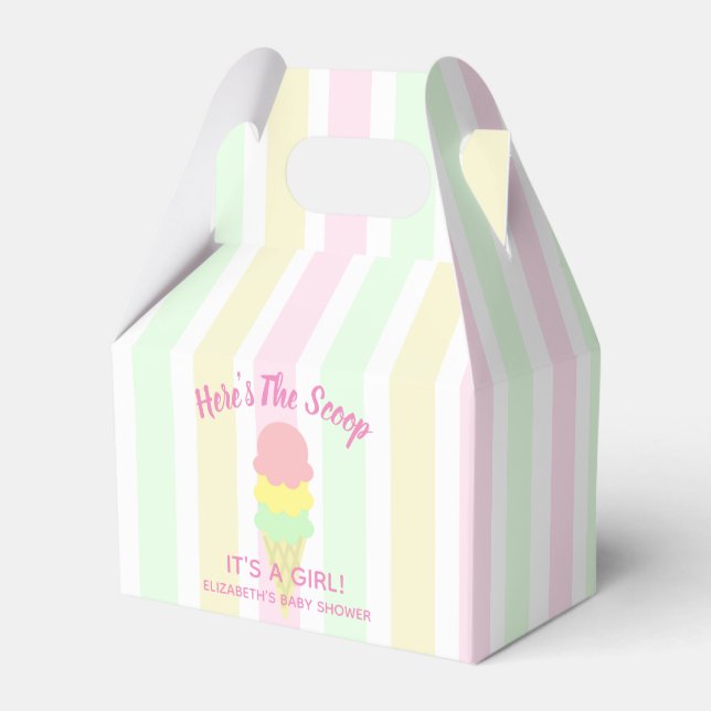 Here's The Scoop Ice Cream Summer Baby Shower Favour Box (Front Side)