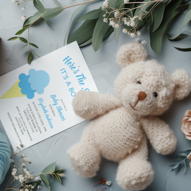 Here's The Scoop Ice Cream Summer Baby Shower Invitation (Creator Uploaded)