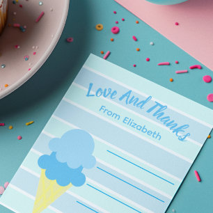 Here's The Scoop Ice Cream Summer Baby Shower Thank You Card