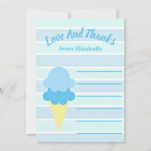 Here's The Scoop Ice Cream Summer Baby Shower Thank You Card
