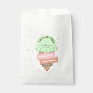 Here's The Scoop Mint Ice Cream Sweet Birthday Favour Bags