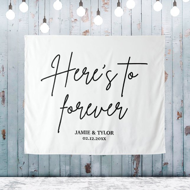 Here's To Forever Wedding Backdrop Ceremony Custom Tapestry (Here's To Forever Wedding Backdrop Ceremony Custom
)