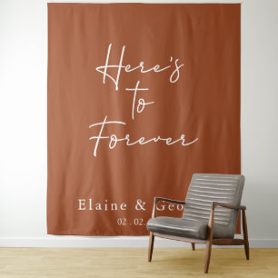 heres to forever Wedding Photo Prop Backdrop Tapestry