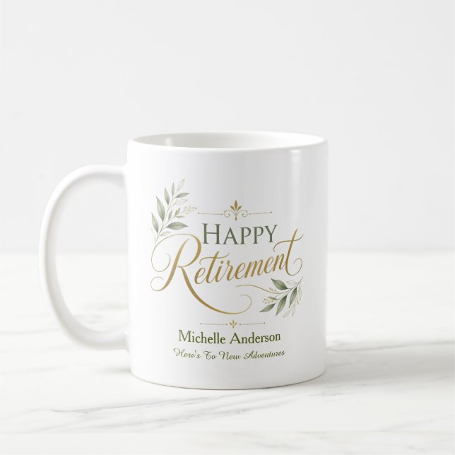 Here's To New Adventures Personalised Name Coffee Mug (Left)
