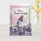 Here's to New Beginnings with Butterfly Card (Yellow Flower)