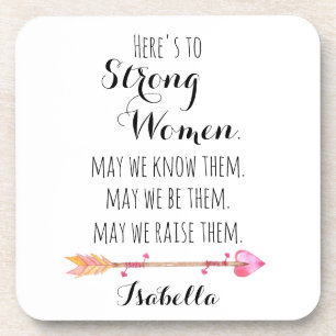 Here's to Strong Woman Personalised Tribal Arrow Coaster