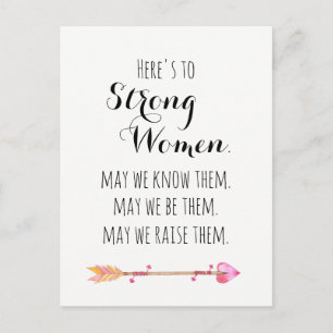 Here's to Strong Woman Quote Tribal Arrow Postcard