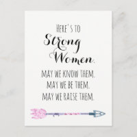 Here's to Strong Woman Quote Tribal Arrow Postcard