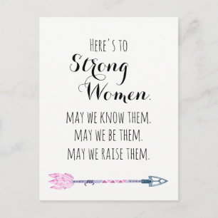 Here's to Strong Woman Quote Tribal Arrow Postcard