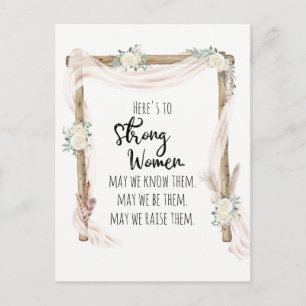 Here's to Strong Woman Quote Tribal Boho Postcard