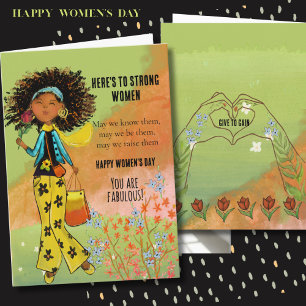Heres to Strong Women IWD Fabulous Fashion Card