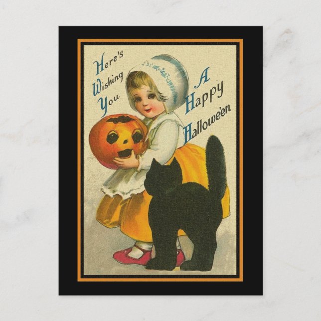 Here's Wishing You A Happy Halloween Postcard (Front)