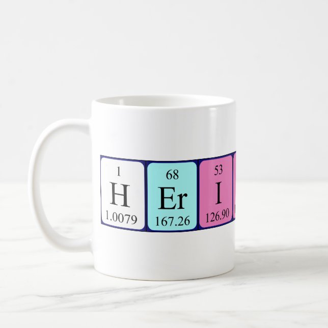 Heriberto periodic table name mug (Left)