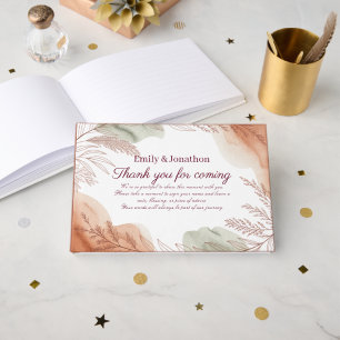 Heritage Boho Terracotta Wedding Guest Book Rustic