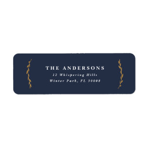 Heritage branch faux foil return address label