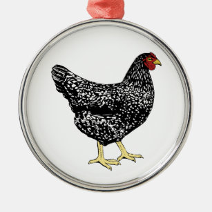 Heritage Breed Laying Hen - Barred Plymouth Rock Christmas Ornament