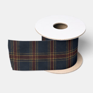 Heritage Burgundy Tartan Plaid Luxury Old Money Satin Ribbon