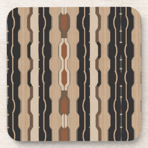 Heritage Chain Stripe No. 5 (terracota + black) Coaster