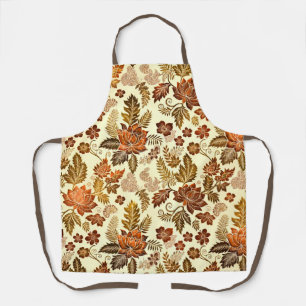 Heritage Copper Warm Gold Floral Design Apron