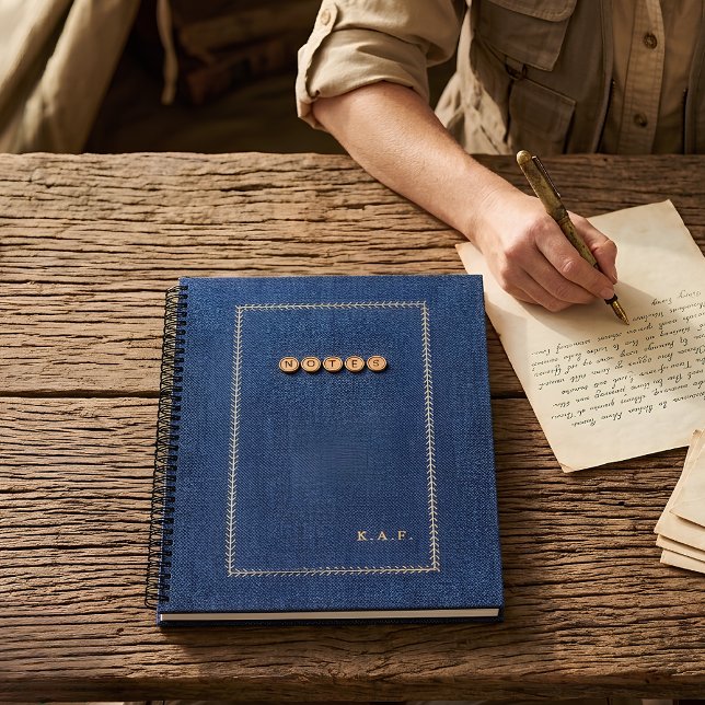 Heritage Embroidered-look Linen with Gold Notebook (Creator Uploaded)