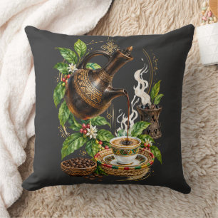 Heritage Ethiopia Coffee Ceremony and Axum Obelisk Cushion