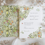 Heritage Floral Elegance Wedding Invitation Suite<br><div class="desc">This invitation suite is a true homage to the artistic genius of William Morris, featuring the full-bodied richness of the 'Golden Lily' pattern. The dual-sided design offers a lavish display of intertwined lilies and foliage in a vibrant colour scheme of gold, sage green, and ivory, accented with coral, pale blue,...</div>