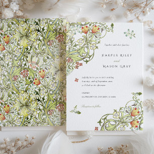 Heritage Floral Elegance Wedding Invitation Suite