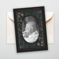 Heritage Floral Frame Oval Photo Black Birth