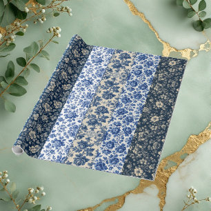 Heritage French Toile Country Chic Vintage Collage Wrapping Paper