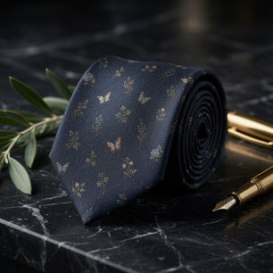Heritage Garden Butterfly Navy Tie
