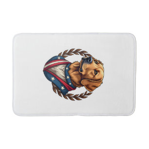 Heritage Golden Retriever Patriotic Vintage Tee 4 Bath Mat
