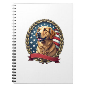 Heritage Golden Retriever Patriotic Vintage Tee Notebook
