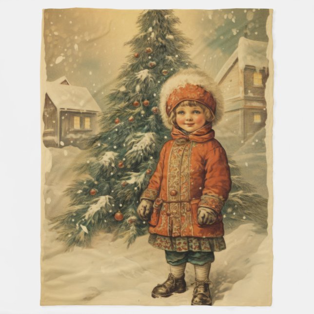 Heritage Hues Traditional Christmas Blanket  (Front)