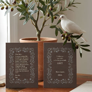 Heritage Linen & Silver Embroidery Apology Card