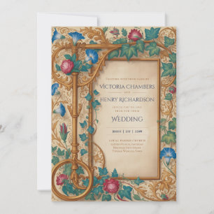 Heritage   Medieval Renaissance Gold Jewel Wedding Invitation