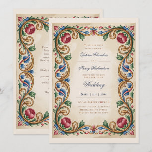 Heritage   Medieval Renaissance Gold Jewel Wedding Invitation