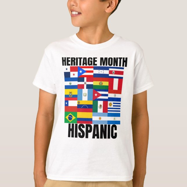 Heritage Month Hispanic country spanish flags T-Shirt (Front)