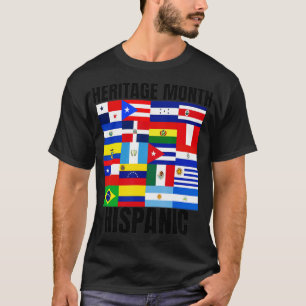 Heritage Month Hispanic country spanish flags  T-Shirt