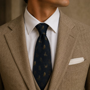 Heritage Owl Midnight Navy Tie