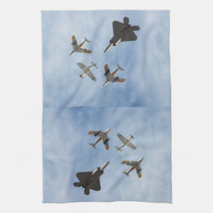 Heritage - P-51 Mustang,F-86-F Sabre,F-22A Raptor Tea Towel