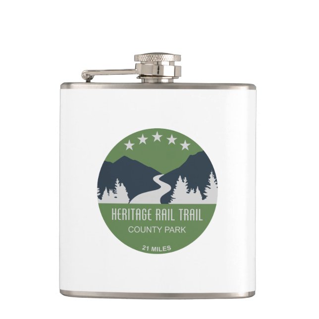 Heritage Rail Trail County Park Hip Flask (Front)