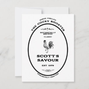 Heritage Rooster Vintage Personalised Stationery Card