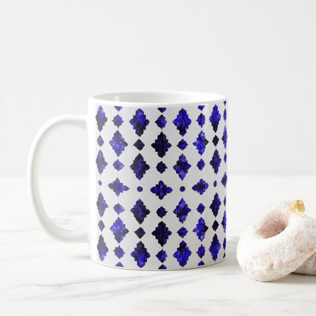 Heritage Sips – Geometric Moroccan Style Coffee Mug (With Donut)