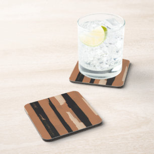 Heritage Stripe (terracota + black)   Coaster