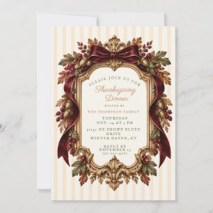 Heritage Thanksgiving Acorn Frame Invitation