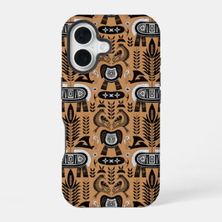 Heritage Totem – African Tribal Animal Pattern iPhone 16 Case
