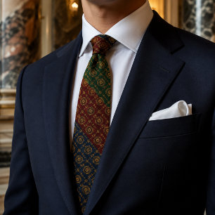 Heritage Tri-Colour Medallion Luxury Tie