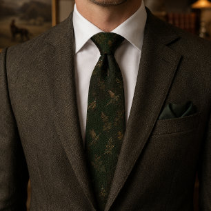 Heritage Winter Pheasant Forest Green Tie